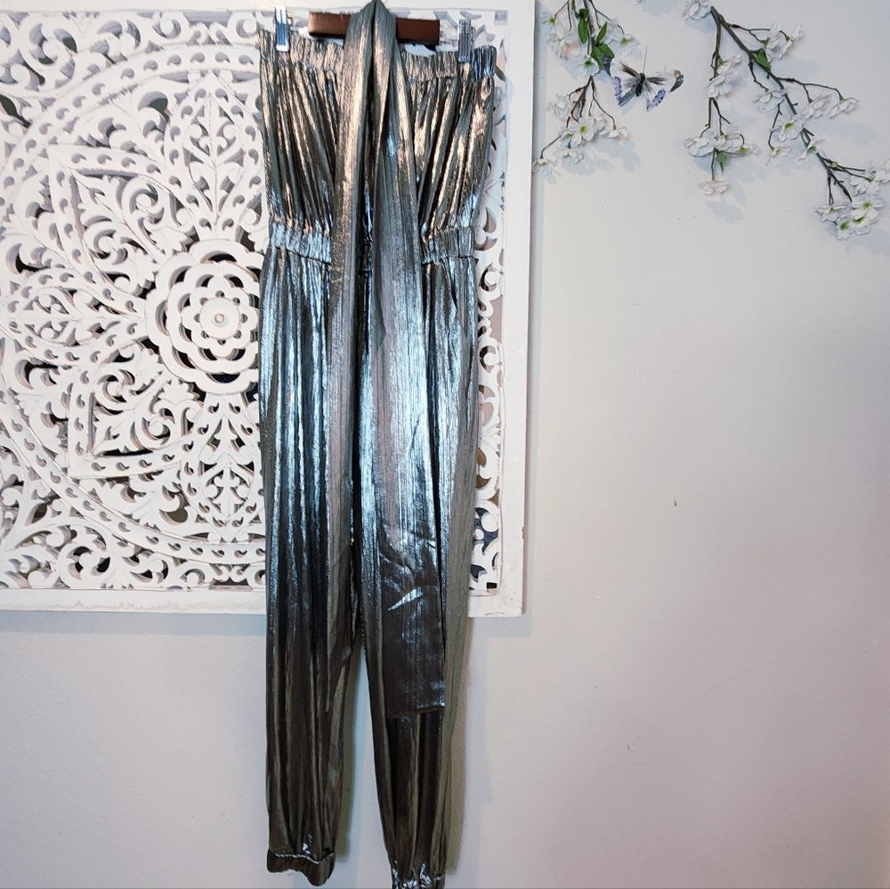ELLIATT MAYAH STRAPPLES SHIMMER JUMPSUIT SIDE POCKETS RETRO-INSPIRED SIZE SMALL - Picture 12 of 16